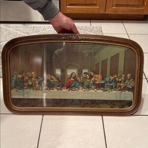 Vintage Framed Last Supper Artwork Print